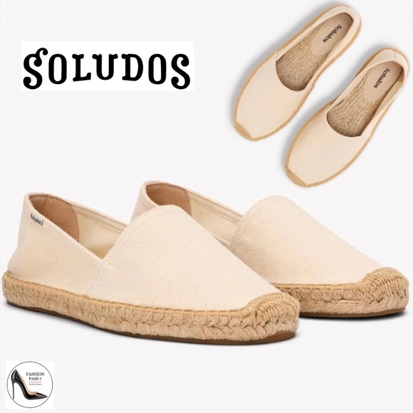 Soludos Original Dali Espadrille Shoes Beige Natural Canvas Slip On Loafers 8 - Picture 1 of 13